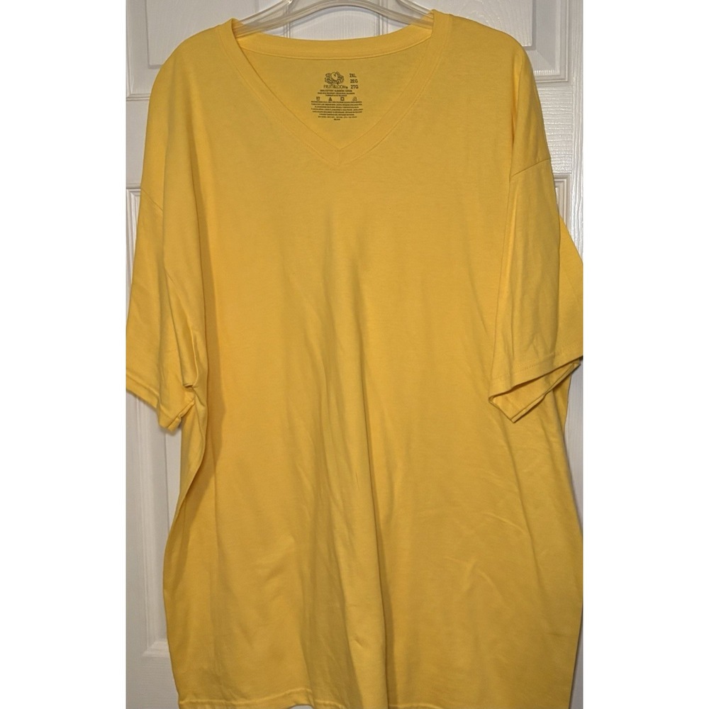 Fruit Of The Loom Mens Valueweight V-Neck T-Short Sleeve T-Shirt 2XL